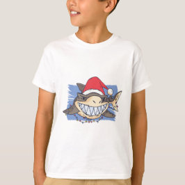 Funny Christmas SHARK Cartoon Teen Boy Girl Kinder T-Shirt