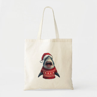 Funny Christmas Shark Ugly Sweater T-Shirt  Tragetasche