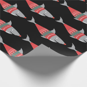 Funny Christmas Shark Wrapping Paper Geschenkpapier