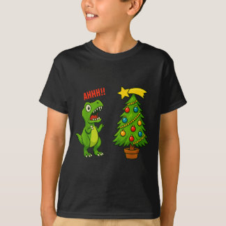 Funny Christmas Shirt Kids Boys Christmas Dinosaur