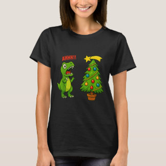 Funny Christmas Shirt Kids Boys Christmas Dinosaur