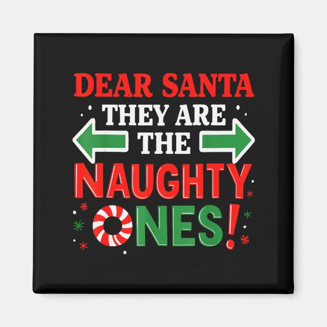 Funny Christmas Shirts, Dear Santa They’re The Nau Magnet (Vorne)
