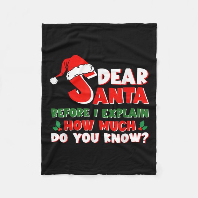 Funny Christmas Shirts Kids Adults Santa I Can Exp Fleecedecke (Vorderseite)