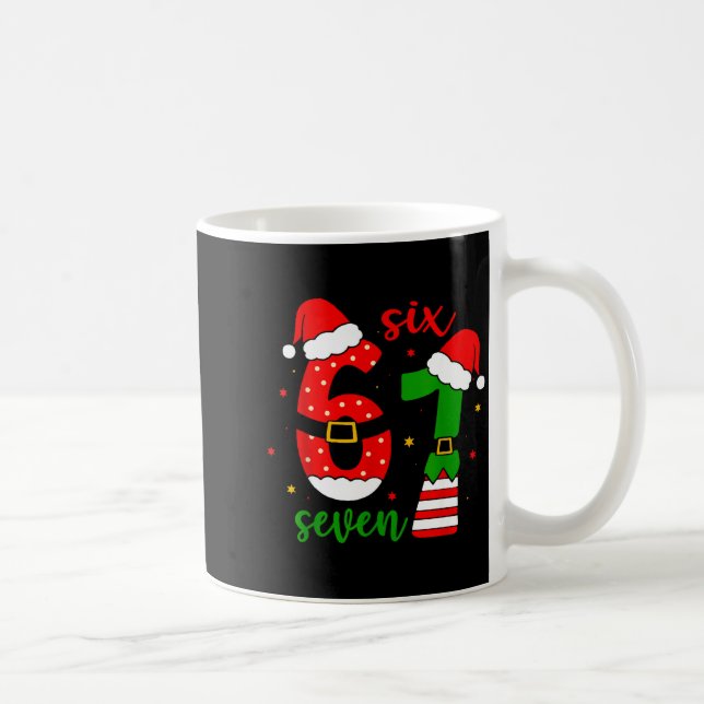Funny Christmas Six Seven 6 7 Meme Gen Alpha Slang Kaffeetasse (Rechts)