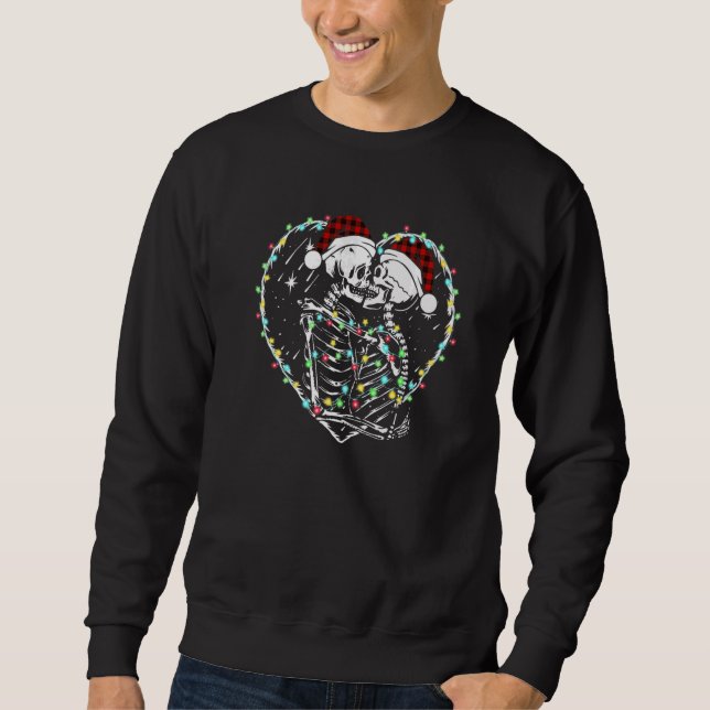 Funny Christmas Skeleton Couple, The Lovers Tarot  Sweatshirt (Vorderseite)