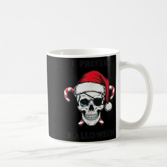 Funny Christmas Skeleton I Prefer Halloween  Kaffeetasse (Rechts)