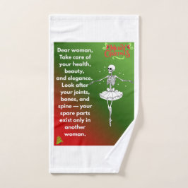 Funny Christmas Skeleton Wishes for woman Holiday  Handtuch