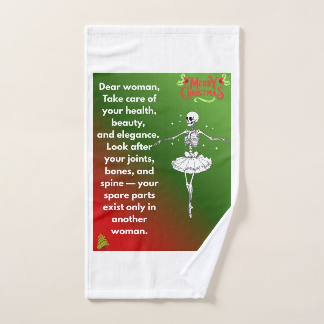 Funny Christmas Skeleton Wishes for woman Holiday  Handtuch (Handtuch)