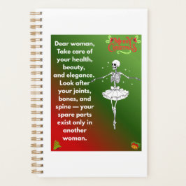 Funny Christmas Skeleton Wishes for woman Holiday  Planer