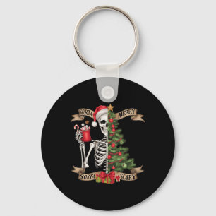 Funny Christmas Skeletto Sorta Merry Sorta Beängst Schlüsselanhänger