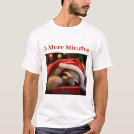 Funny Christmas Sloth Wearing Hat Men's T - Shirt