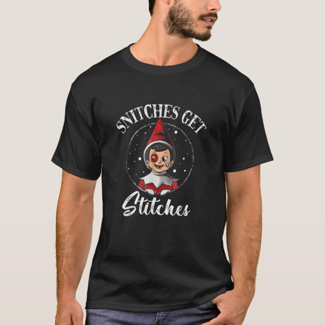 Funny Christmas Snitts Xmas erhalten Stitches Gesc T-Shirt (Vorderseite)