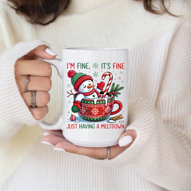 Funny Christmas Snowman Coffee Mug Kaffeetasse (Personalize this cute Funny Christmas Snowman Mug. )