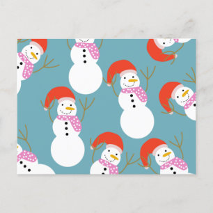 Funny Christmas Snowman Feiertagspostkarte