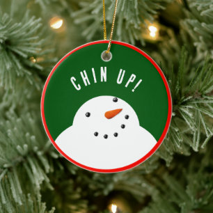 Funny Christmas Snowman Keramik Ornament