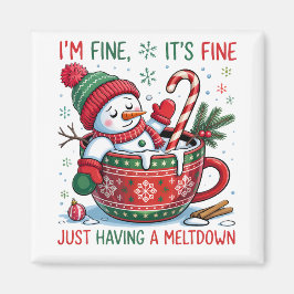 Funny Christmas Snowman Magnet