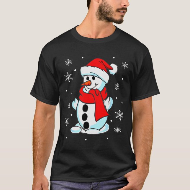 Funny Christmas Snowman Tee Cute Santa Men Women K (Vorderseite)