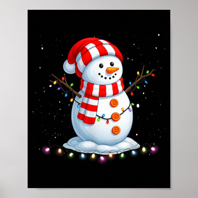 Funny Christmas Snowman Tee Cute Santa Men Women K Poster (Vorne)