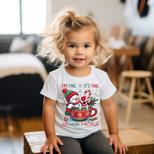 Funny Christmas Snowman Toddler T-shirt (Personalize this cute Funny Christmas Toddler Shirt. )