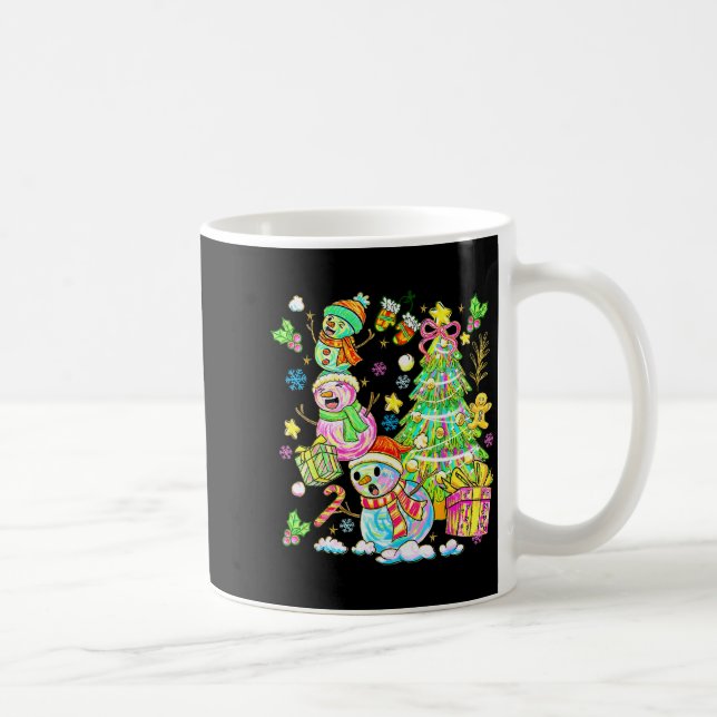 Funny Christmas Snowman Topper Tree Holiday Family Kaffeetasse (Rechts)