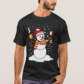 Funny Christmas Snowman Weingeschenk für Wein Love T-Shirt