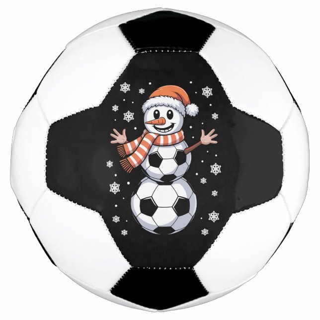 Funny Christmas Soccer Balls Tree as Snowman Fußball (Vorderseite)