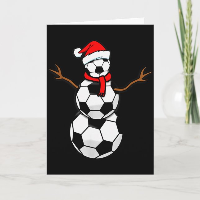 Funny Christmas Soccer Santa Snowman  Karte (Vorderseite)