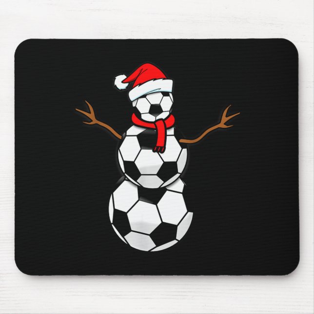 Funny Christmas Soccer Santa Snowman  Mousepad (Vorne)