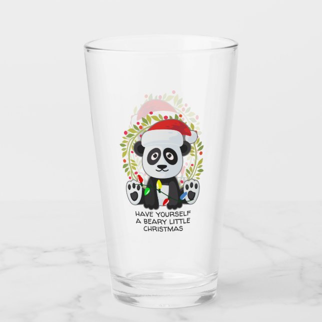 Funny Christmas Song Pun Panda Glas (Vorderseite)