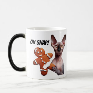 Funny Christmas Sphynx Cat Gingerbread Mann Oh Sna Verwandlungstasse