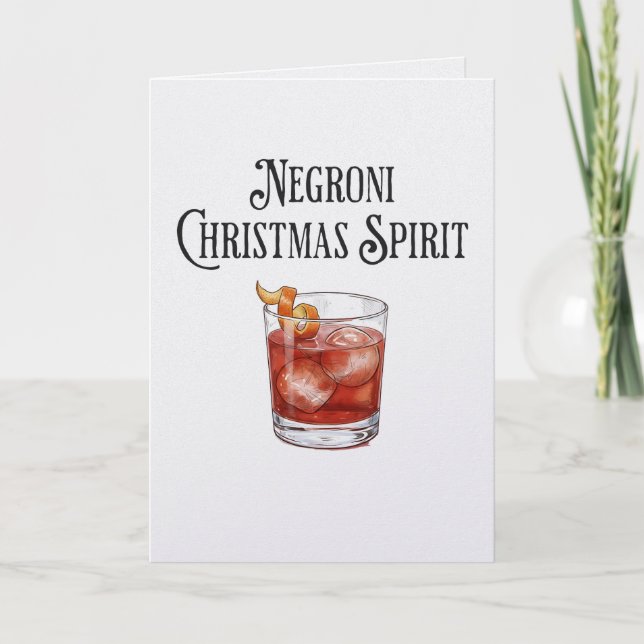 Funny Christmas Spirit Negroni Holiday Cocktail  Karte (Vorderseite)