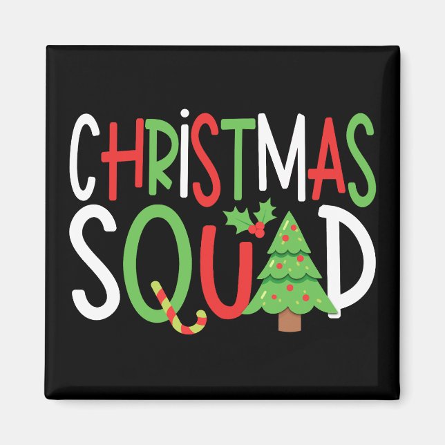 Funny Christmas Squad Familienurlaub Magnet (Vorne)