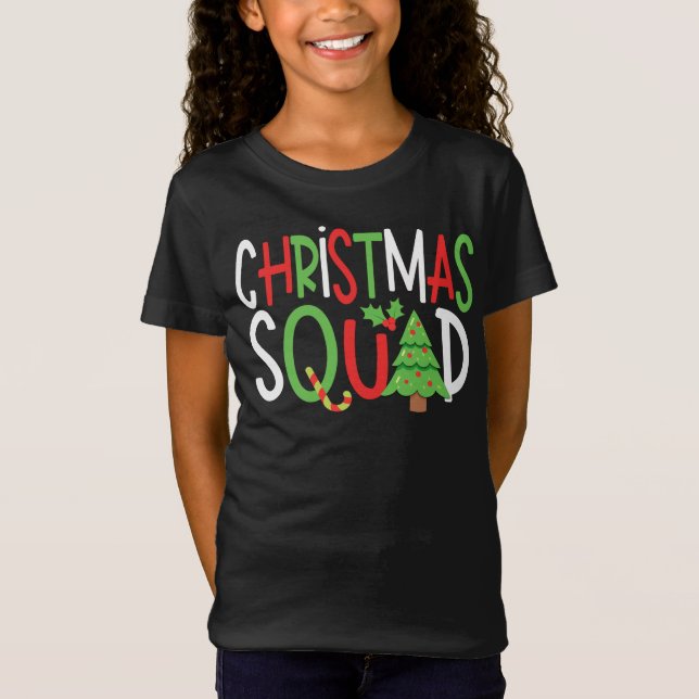 Funny Christmas Squad Familienurlaub T-Shirt (Vorderseite)