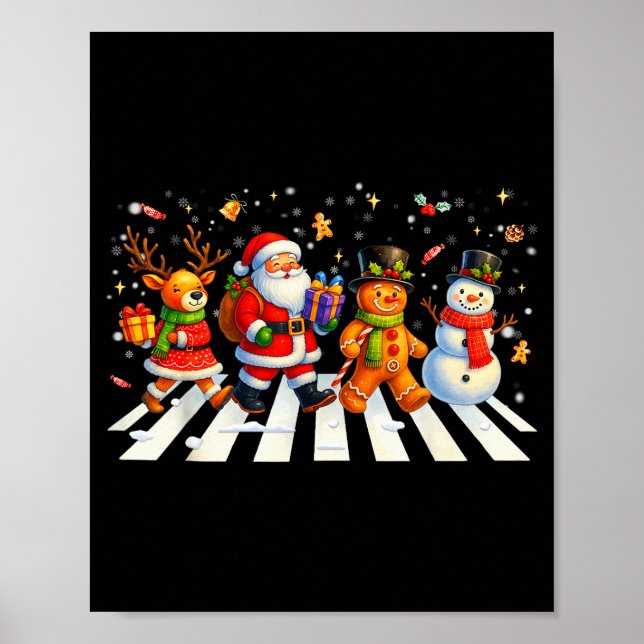 Funny Christmas Squad Santa Gingerbread Xmas Men W Poster (Vorne)