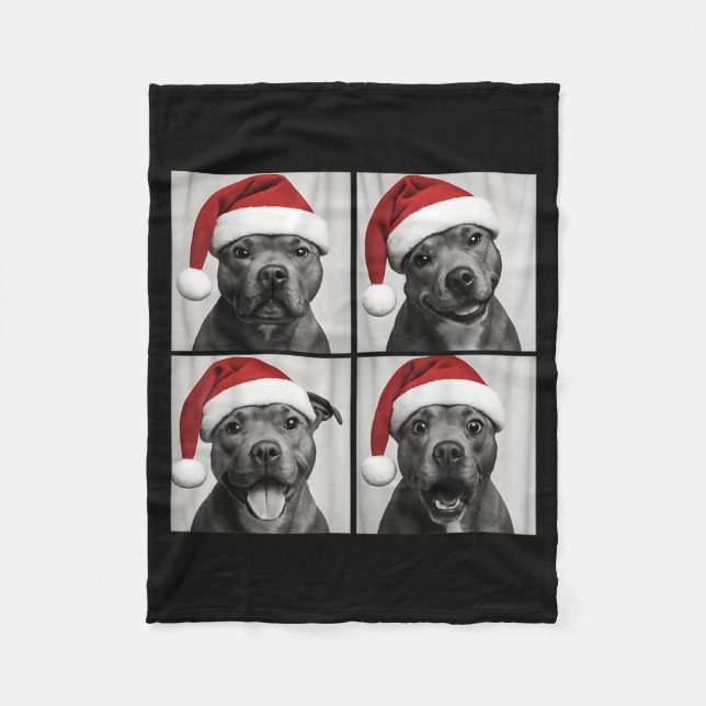 Funny Christmas Staffordshire Bull Terrier Santa P Fleecedecke (Vorderseite)