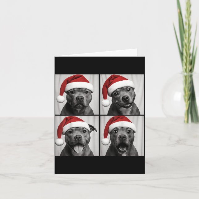 Funny Christmas Staffordshire Bull Terrier Santa P Karte (Vorderseite)