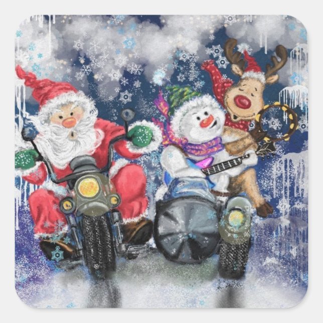 Funny Christmas Sticker mit Happy Best Friends (Vorderseite)