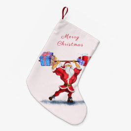 Funny Christmas Strumpf Bodybuilder Weihnachtsmann Kleiner Weihnachtsstrumpf