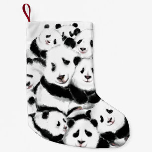 Funny Christmas Strumpf Happy Panda Familie Kleiner Weihnachtsstrumpf