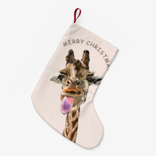 Funny Christmas Strumpf Playful Giraffe - Lächeln Kleiner Weihnachtsstrumpf