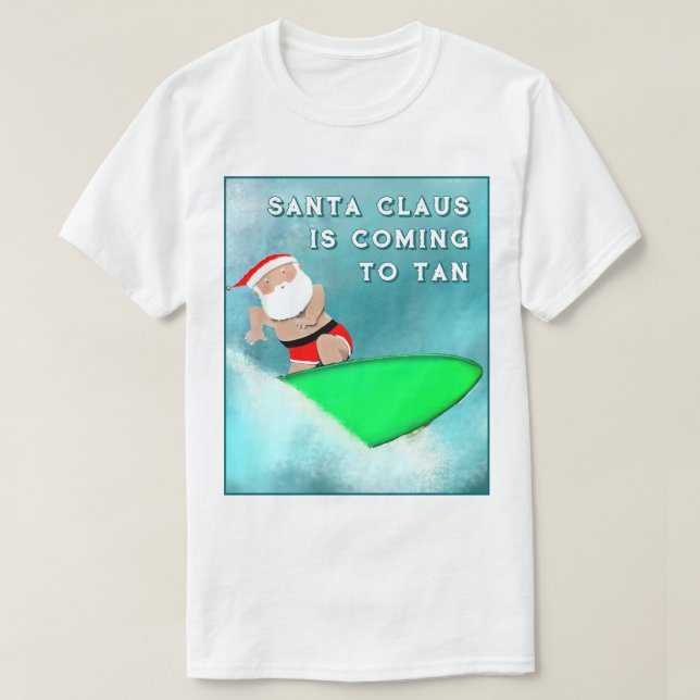 Funny Christmas Surfing T-Shirt (Design vorne)
