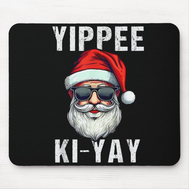 Funny Christmas Sweater Yippee-ki-yay Xmas , Uni-a Mousepad (Vorne)