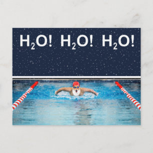 Funny Christmas swimmer Postkarte