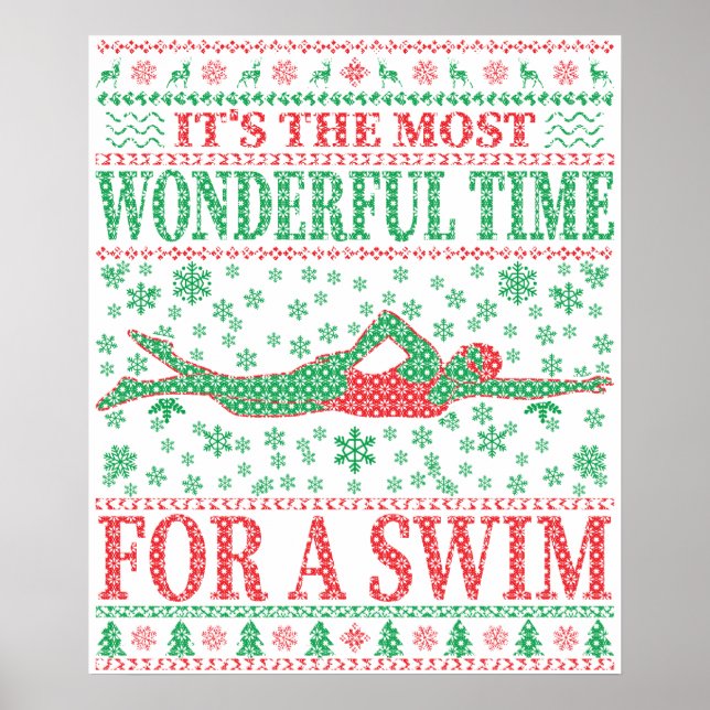 FUNNY CHRISTMAS SWIMMINGQUOTEN HÄUFIG SWEATER POSTER (Vorne)