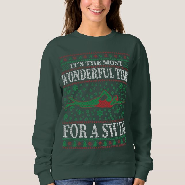 FUNNY CHRISTMAS SWIMMINGQUOTEN HÄUFIG SWEATER SWEATSHIRT (Vorderseite)