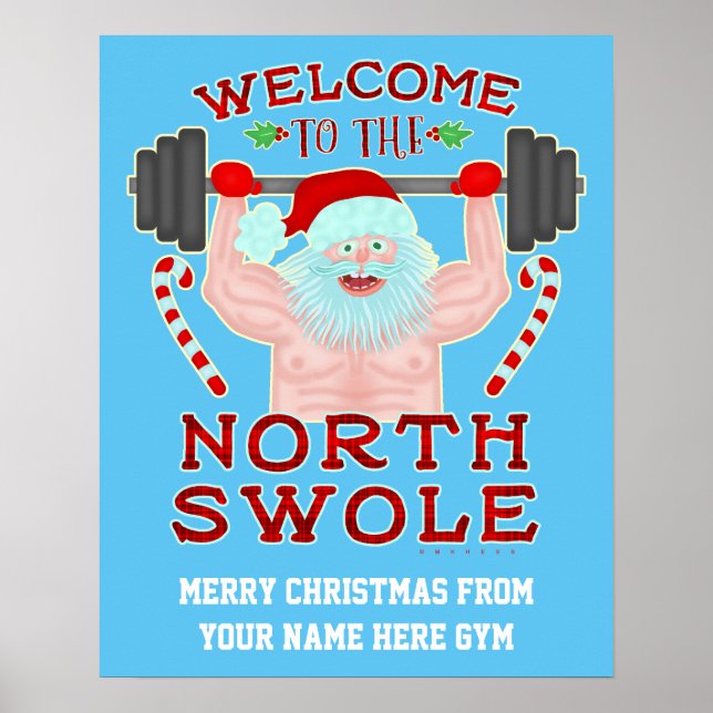 Funny Christmas Swole Santa Claus | Benutzerdefini Poster (Vorne)