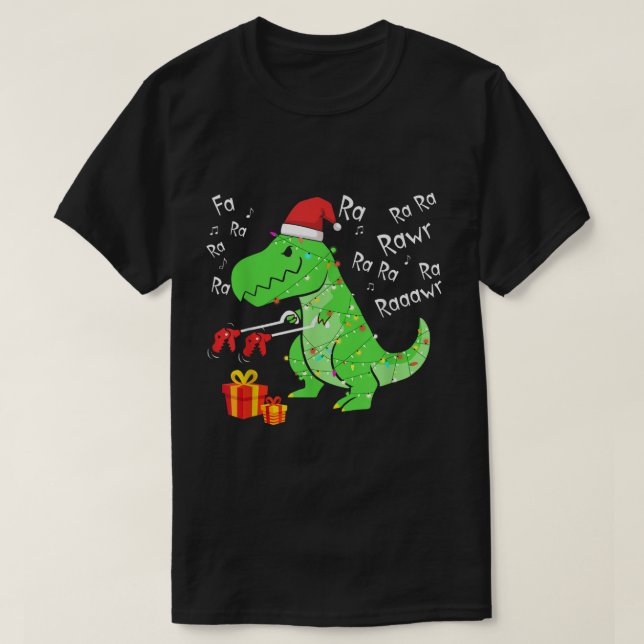 Funny Christmas T-Rex Dinosaur Design T-Shirt (Design vorne)