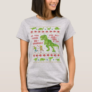 Funny Christmas T Rex Dinosaur Pun Spaß Imitate St T-Shirt