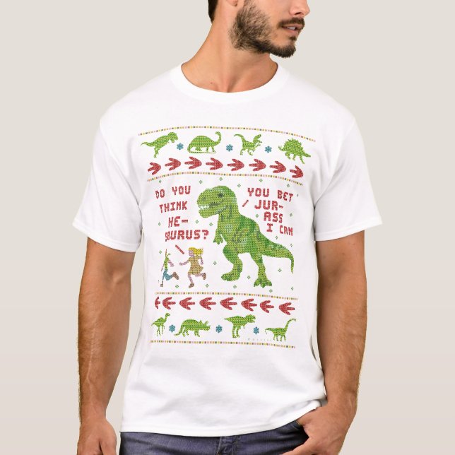Funny Christmas T Rex Dinosaur Pun Spaß Imitate St T-Shirt (Vorderseite)