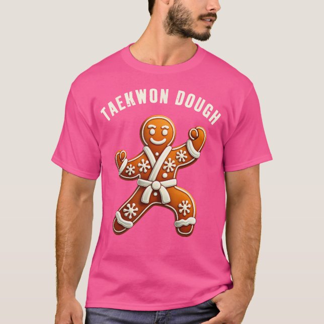 Funny Christmas Taekwondo Gingerbread Man Martial T-Shirt (Vorderseite)